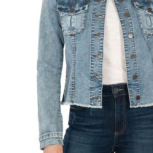 Chaqueta Vaquera Personalizable para Mujer, con Botones, Transpirable, Informal, Hecha a Medida - Product Image 5