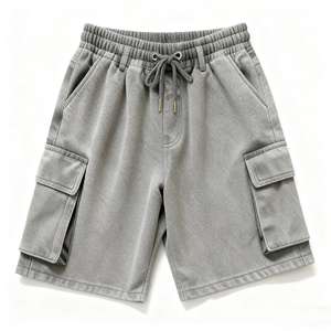 Ensemble deux pièces homme : sweat à capuche zippé en molleton épais dégradé avec broderie lettre appliquée et short cargo oversize – Collection Automne - Product Image 3