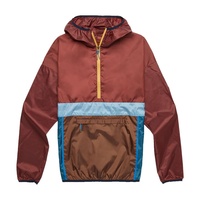 Heren Colorblock Waterdichte Windbreaker Jas met Capuchon, Halve Rits, Ademend, Lichtgewicht, Dunne Soft Shell Outdoor Anorak Jas