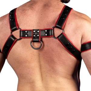 Arnés de cuero Trojan 2.0 para hombre, negro, con correas ajustables, cuero premium, ropa de club. - Product Image 4