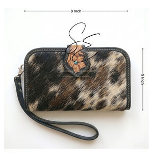 Western Cowhide Clutch Wallet Engraved Leather <b>Wristlet</b> Rustic Cowgirl Purse Evening Wallet Women - Product Image 2