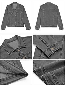 Veste en jean pour femme, vintage, en coton bleu, décontractée, boutonnée, streetwear, premium, légère, confort quotidien, coupe ajustée - Product Image 6