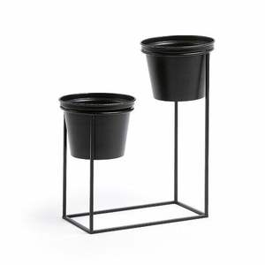 Pot de fleurs galvanisé avec pieds en bois pour la décoration de balcon d'appartement, élégant récipient pour plantes pour les espaces urbains modernes - Product Image 5