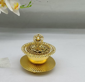 Mini Quemador de Incienso Bakhoor, Decoración Árabe de Oriente Medio, Quemador de Incienso de Metal - Product Image 1