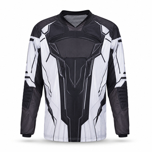 Camiseta de Paintball Personalizada de Manga Larga, Verde Neón y Azul Marino, Diseño Protector, Ajuste Universal, Ropa de Competición - Product Image 2