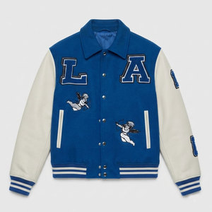 High Quality Cotton & Leather Breathable <b>Men</b> Varsity Winter <b>Jacket</b> Front Logo Designed Keep You <b>Warm</b> Looking Sharp Fall/Winter - Product Image 1