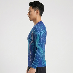 เสื้อรัดกล้ามเนื้อสำหรับผู้ชายคุณภาพสูง ปี 2025 แบบซับลิเมชั่น น้ำหนักเบา สำหรับศิลปะการต่อสู้  รับสกรีนโลโก้ตามสั่ง ทรงเข้ารูป - Product Image 6