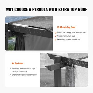 Pergola rétractable moderne 10 x 10 pour l'extérieur avec auvent en aluminium, parasol, gazebo - Product Image 3