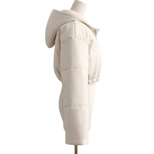 Ladies Thickened Puffer Down <b>Jacket</b> Casual Coat with Hooded Collar Breathable Polyester Lining Short Length for Winter - Product Image 4