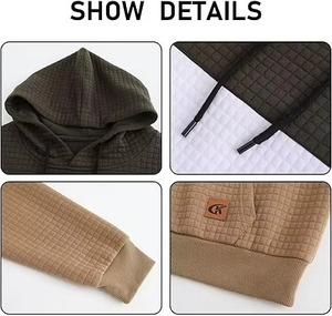 Pull-over décontracté pour homme 2026, en maille tissée, haute qualité, taille européenne, à capuche unie, 100 % polyester, hiver, avec logo personnalisé, doublure en jersey - Product Image 5