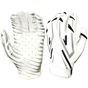 American Football Gloves Leather Full Finger with Adjustable Wrist Strap & <b>Hook</b> Loop Closure Non-Slip Support for Training <b>Game</b> - Product Image 1