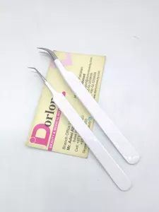 Pink White Eyelash Extension Tweezers Custom Logo Diamond Grip Tweezers For Eyelash Extension Stainless Steel Eyelashes Tweezers - Product Image 5