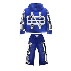 2026 personnalisé de haute qualité unisexe à capuche couleur unie léger survêtement pour vêtements d'hiver décontractés 2 pièces fermeture éclair complète Gym Jogging - Product Image 2