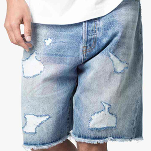 Pantalones Cortos de Mezclilla con Pedrería Personalizados para Hombre, Ropa Urbana de Primera Calidad, Fabricante de Ropa con Etiqueta Privada OEM ODM - Product Image 5