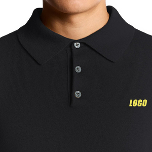 Top Selling Merino Blend Long Sleeve Polo Shirt Men's Breathable Premium <b>Wool</b> <b>Cotton</b> Comfort Casual Polo Top Custom Logo Option - Product Image 4