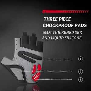 Guantes de Ciclismo, Guantes de Bicicleta con Almohadilla de Gel para Hombre, Antideslizantes y Amortiguadores, Ligeros y de Diseño, Medios Dedos para Bicicleta de Carretera - Product Image 2