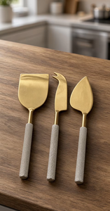 Ensemble de couteaux à fromage modernes avec manches élégants, outils de service réutilisables en acier inoxydable pour plateaux de fromages et dîners - Product Image 5