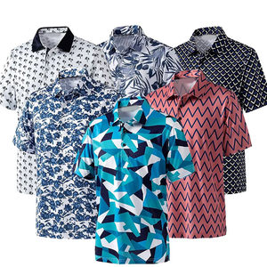 Men's Short Sleeve Casual Polo <b>Shirts</b> Printed Floral <b>Geometric</b> Patterns Breathable Polyester Summer Wear Turn-down Collar - Product Image 1