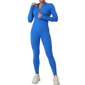 Monos de manga larga para mujer, transpirables, con leggings de yoga, de una pieza, acolchados, con aberturas, para gimnasio y ropa deportiva. - Product Image 6