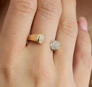 แหวนหมั้นเพชรทรงบริลเลียนต์ ทอง 14K แท้ รับรองโดย IGI เพชรสังเคราะห์เพาะเลี้ยงในห้องปฏิบัติการ ดีไซน์โดดเด่น สำหรับผู้หญิง เครื่องประดับชั้นดี - Product Image 3