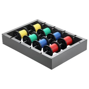 Support mural pour bobines de fil en acier laminé à froid à 4 tiges réglables, support de rangement multi-bobines pour câblage, capacité de 150 lb - Product Image 5