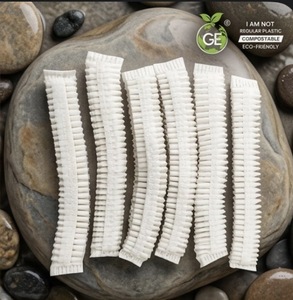 Bonnets de douche jetables biodégradables à base de plantes, protection des cheveux de 25 microns d'épaisseur, pour spa - Product Image 6