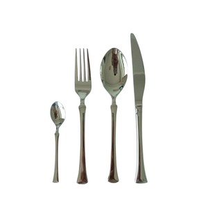 Juego de cubiertos de acero inoxidable de alta calidad, elegante diseño plateado, juego de vajilla para hotel, hogar y restaurante. - Product Image 1