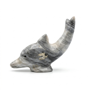 งานฝีมือหินโอนิกซ์รูปปลาโลมาแกะสลักด้วยมือตกแต่งสัตว์ตามขนาด - Product Image 1