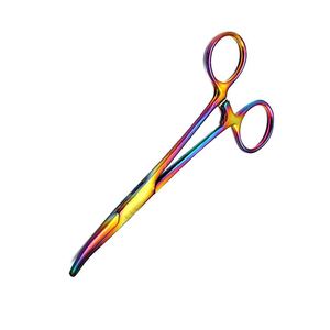 Pinces chirurgicales hémostatiques en acier inoxydable de haute qualité, courbées/droites, avec système de verrouillage à cliquet, 5 pouces - Product Image 5