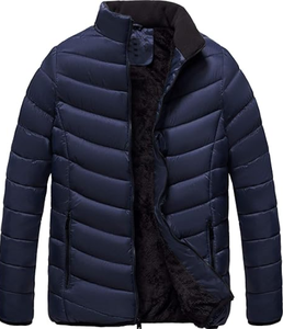 Woven Casual Autumn Zipper Closure Quilted Puffer <b>Jacket</b> for Men - Product Image 6