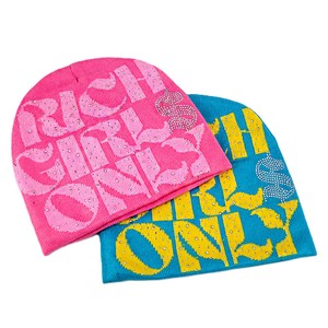 Gorro de Punto con Pedrería Personalizado, Estilo Urbano, Unisex, Color Rosa y Azul, Algodón Sólido, Nueva Llegada de BNSB SPORTS - Product Image 1