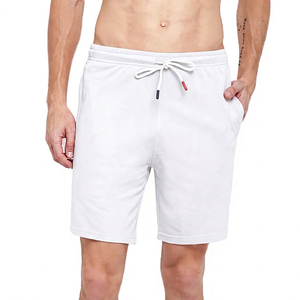 Pantalones Cortos Bermuda de Algodón Rosa para Hombre, Color Sólido, Cintura con Cordón, Casuales, de Longitud Media, con Bolsillos - Product Image 2