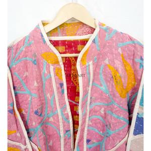 new arrival Cotton Designer Kantha <b>Jacket</b> Multi Color Ethnic Style Embroidery with open closure Handmade Vintage kantha <b>jacket</b> - Product Image 2