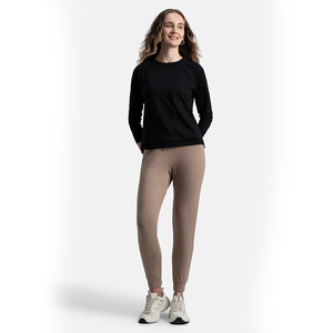 Pantalon de jogging large pour femme, taille haute, cordon de serrage, bas élastiqué, coupe ample, respirant, coton et élasthanne, décontracté - Product Image 4