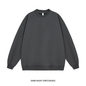 Sweat-shirt à col rond doublé en molleton 320g pour homme, style américain, coupe ample, couleur unie, tendance, automne-hiver, fabrication OEM - Product Image 2