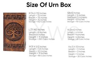 Urna de madera artesanal para cenizas con diseño del Árbol de la Vida para cenizas humanas, tamaño mediano 9x5.5, caja para urna. - Product Image 3
