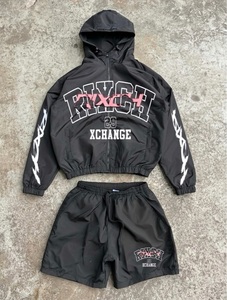 Custom Windbreaker Short Set <b>Men</b> Lightweight Hooded Zip Up <b>Jacket</b> And Shorts Two Piece Tracksuit Streetwear Sportswear Outfit - Product Image 2