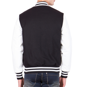 <b>Mens</b> Black Varsity <b>Jacket</b> White Sleeves Letterman Bomber <b>Jacket</b> Casual Baseball Style High School College Fashion Winter <b>Warm</b> - Product Image 4