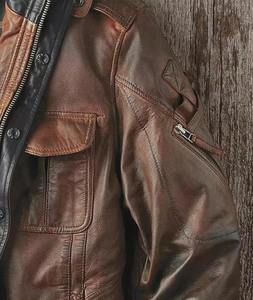 Veste en cuir véritable pour homme, style streetwear, coupe-vent, imperméable, respirante, séchage rapide, logo de marque personnalisé - Product Image 4
