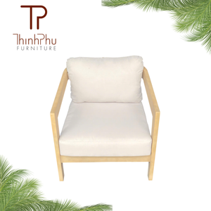 All-Weather Upholstered Cooling <b>Sofa</b> Set Acacia Convertible Indoor Outdoor Living Room Patio Furniture for Hotel Use - Product Image 2