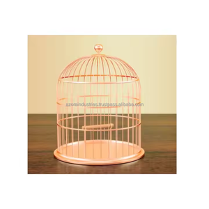 กรงนกแก้วเคลือบผงสีขาวลวดโลหะสีขาวอุปกรณ์ตกแต่งสวนดีไซน์ใหม่ - Product Image 1