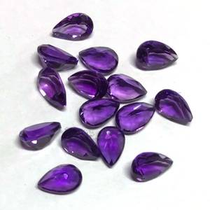 Nouvelle améthyste naturelle à 100 %, calibrée, cabochon en forme de poire, taille diamant, facettée, couleur violette, pierre précieuse en vrac pour la fabrication de bijoux 2026 - Product Image 1
