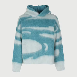 Sweat-shirt à capuche tricoté oversize unisexe, coupe classique, anti-boulochage, 100% coton, respirant, séchage rapide, pull-over - Product Image 2