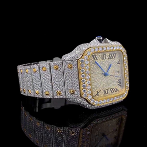 Venta Directa de Fábrica, Relojes Mecánicos Automáticos de Lujo con Esfera de Cristal Cuadrada de Acero Inoxidable y Diamantes Moissanite VVS para Hombre y Mujer - Product Image 2