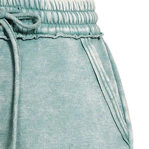 Shorts d'été pour femmes en coton brodé de haute qualité, délavé à l'acide, épais, écologique, style streetwear, avec logo personnalisé - Product Image 6