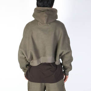 Sudadera con capucha extragrande de felpa francesa de alta calidad, personalizada, estilo urbano, lisa, sin estampado, corta - Product Image 4