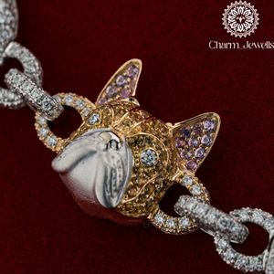 Charm_Jewells Unisex 14K Gold Plated 925 Silver Moissanite <b>Statement</b> <b>Necklace</b> Letter Design Claw Setting IGI Certified Luxury - Product Image 3