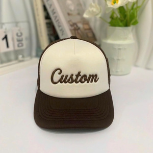 Wholesale High Quality 5-Panel Curved Brim Baseball Trucker Hats <b>Bold</b> Embroidery on the Front Perfect for Men and Women - Product Image 2