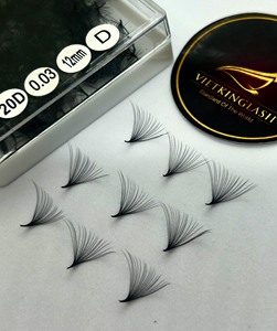 Pestañas Postizas Mega Volumen Hechas a Mano, 20D, Suaves, Base Puntiaguda de PBT Coreano, Longitud 9-24mm, Tarjeta Trasera Personalizada - Product Image 4