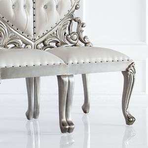 Chaises de trône en bois massif bon marché en gros pour la mariée marié chérie meubles de fête pour événements hôtels pour salon villas - Product Image 6